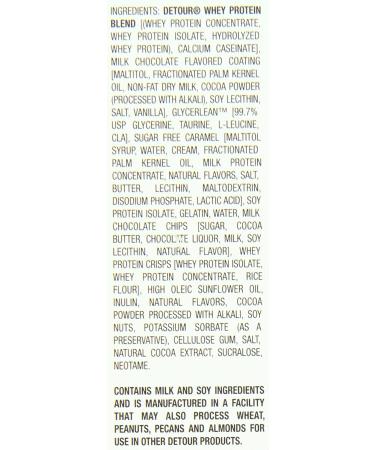 Detour Lower Sugar Whey Protein Bar, Chocolate Chip Caramel, 3 oz, 12 Count Pack - Buy Online on GoSupps.com