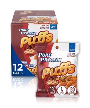 Pure Protein Puffs, Brick Oven Pizza, High Protein Snack, 18G Protein, 1.05oz, 12 Count 12 Count Brick Oven Pizza