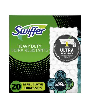 Swiffer Sweeper Heavy Duty Dry Multi-Surface Cloth Refills for Floor Sweeping and Cleaning Unstopables Fresh Scent 20 Count