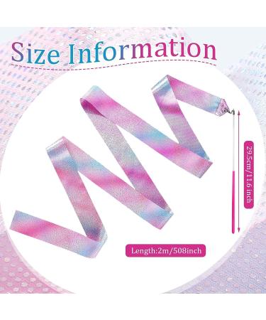 Sparkling Dance Ribbon Flash Gymnastics Ribbons 78.74 Rhythmic Shining Silk Dance Ribbons - Pink Twirling Ribbons (12 Pack) - Buy Online on GoSupps.com