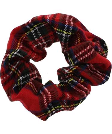 Topkids Accessories 2pc Pattern Scrunchies for Girls and Women Hair bobbles for Women Hair Scrunchies Hair Accessories Elastic Hair Ties Elastic Hair Bands Hair Elastics (Red Tartan) - Buy Online on GoSupps.com