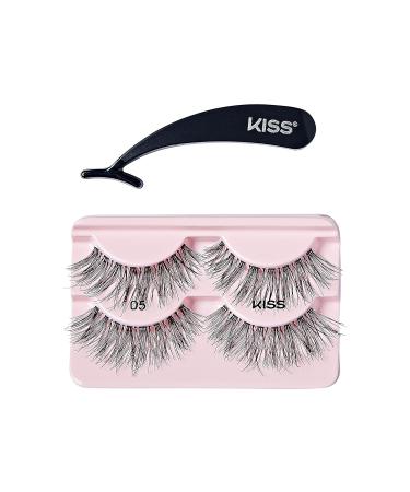 KISS Ever EZ Lashes Double Pack No. 01 - Reusable Natural Eyelash Starter Kit with Applicator & 2 Pairs Human Hair False Eyelashes - Buy Online on GoSupps.com