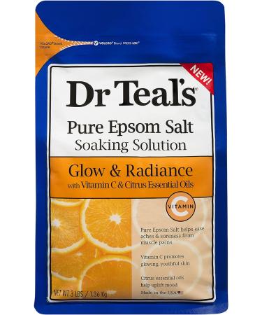Dr. Teal's Salt Bath Variety Gift Set - 4 Pack, 3lbs Each - Vitamin C & Citrus for Glow & Radiance, Lavender for Soothe & Sleep - Epsom Salt & Essential Oils for Skin Nourishment & Better Sleep - Buy Online on GoSupps.com