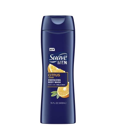 Suave Men Body Wash for Men Citrus & Sage Bodywash with Energizing Clean Scent 15 oz Sage 15 Ounce (Pack of 1)