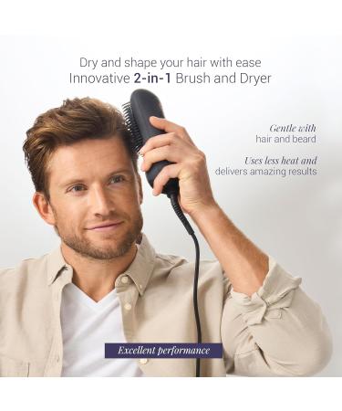 MONAT Hair Brush Dryer | 2-in-1 Electric Straightening Brush & Beard Dryer | Infrared Technology | Adjustable Speed & Temperature Levels - Buy Online on GoSupps.com