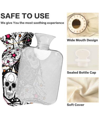Skull Stars White Hot Water Bottle - 2L Pain Relief & Menstrual Cramps Heating Pad - Buy Online on GoSupps.com