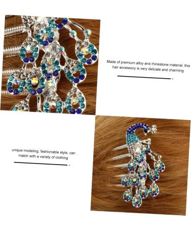 BELLIFFY Diamond Phoenix Hair Comb Pearl Wedding Headpiece Rhinestone Barrette Comb Hair Combs for Women Blue Hair Accessories Wedding Headdress Hair Clip Hair Pin Bridal Hair Comb Alloy - Buy Online on GoSupps.com