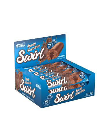 Applied Nutrition Swirl Protein Bars - High Protein Low Sugar On The Go Gym Snack Bar (12 Pack) (Gooey Chocolate)