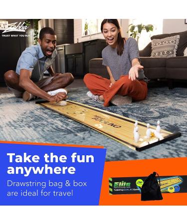 Elite Sportz Bowling Game Set - Fun Indoor Table Game for Kids and Adults - Portable Set with Lane, 6 Pins, and 2 Bowl Bearings - Perfect for Home or Traveling - Buy Online on GoSupps.com