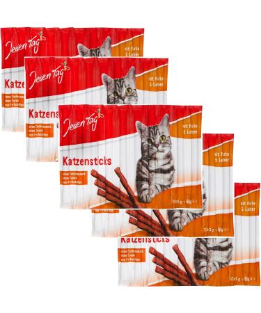 Everyday Cat Sticks & Caustic - Turkey & Liver (10x5g) | Sugar & Dye-Free Supplementary Feed - Buy Online on GoSupps.com