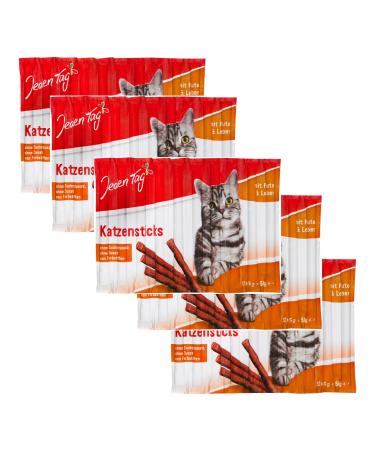 Every day cat sticks & caustic with turkey & liver 10 x 5g |Supplementary feed without added sugar & dyes (5 turkey & liver) turkey & liver 5
