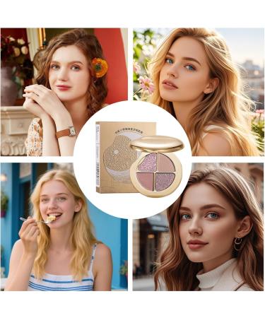  yupeuooe Makeup Eyeshadow Palette - Makeup Palette 4-in-1 | Shiny Blush Suitable for Teens and Mature Skin - Buy Online on GoSupps.com