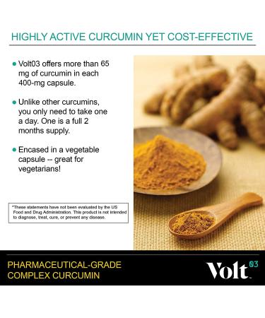 Volt03 Pharmaceutical-Grade Turmeric Curcumin Capsules - Immune & Joint Support | 400mg Turmeric & Curcumin Supplements - Buy Online on GoSupps.com