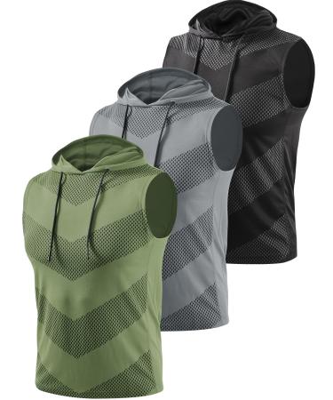 Vislivin 3 Pack Workout Tank Top Men Mountains Muscany Hirts Hobie Fitness Bodybuilding Unterhemts S Black/Dark Gray/Army Gr n