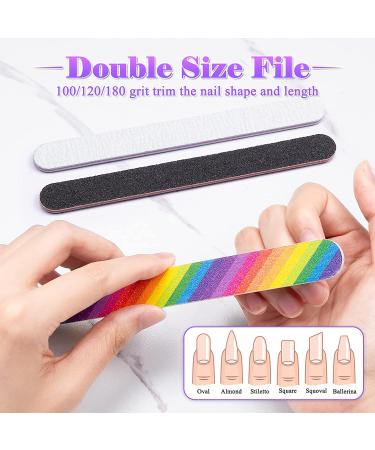 MELLIEX Nail File and Buffer Manicure Kit 12-Pack - Cuticle Trimmer, Nippers, Pusher, Brush, Toe Separator - Nail Care Set for Natural and Acrylic Nails (Multi-Colored) - Buy Online on GoSupps.com