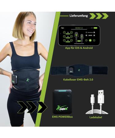 Eaglefit Premium EMS Belt 2.0 - Targeted Abdominal & Back Training | 6 Electrodes & App Included | Best Belly Trainer Belt - Buy Online on GoSupps.com
