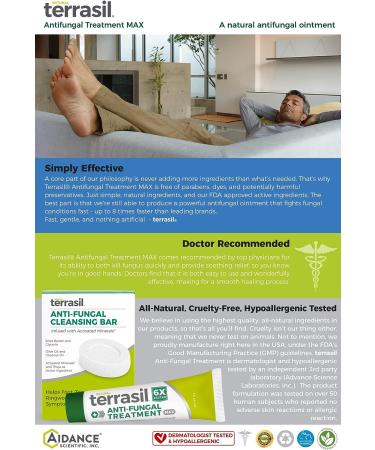 Terrasil Antifungal Treatment Kit - Fast Healing Clotrimazole Ointment for Fungal Skin Infections - Includes Cream and Soap - Buy Online on GoSupps.com