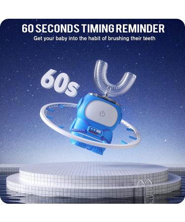Kid's U-Shaped Electric Toothbrush IPX7 Waterproof | 5 Cleaning Modes | 60S Smart Reminder | Cartoon Astronaut Design | Blue (Ages 6-12) - Buy Online on GoSupps.com