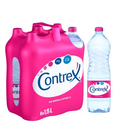 Contrex Still water Bottle Natural mineral water Naturally contains calcium and magnesium 6x 1.5L