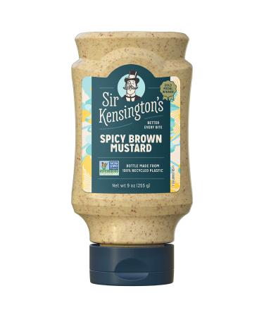 Sir Kensington's Mustard, Spicy Brown, Gluten Free, Certified Vegan, Non- GMO Project Verified, From 100% Grade-A Mustard Seeds, Shelf-Stable, 9 oz