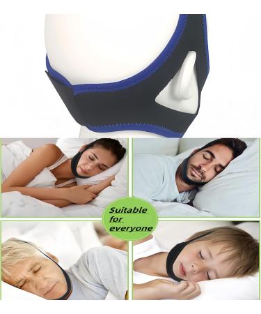 Buy Anti-Snoring Chin Strap for Better Sleep | Jaw Strap - Keep Mouth Closed Overnight (Blue+Black - Buy Online on GoSupps.com