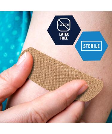 Medpride Sterile Fabric Adhesive Bandages 100 Count - Hypoallergenic, Non-Stick Pad, Latex-Free Wound Care - 3/4'' x 3'', Individually Wrapped - Buy Online on GoSupps.com