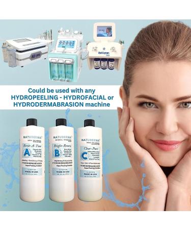 Natuderma Hydrodermabrasion Solution - Aqua Peeling Serum - Set of 3 (16 oz each) - MADE IN USA - Buy Online on GoSupps.com