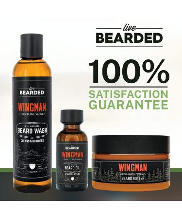 Live Bearded 3-Step Beard Grooming Kit - Canyon - Beard Wash, Oil, Butter - All-Natural Ingredients - Beard Growth Support - Made in USA - Buy Online on GoSupps.com