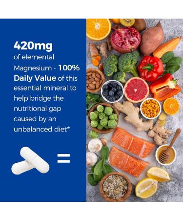 Vitalibre 10 in 1 Magnesium Complex 120 Capsules | Vitalibre Magnesium Citrate 420mg with Vitamin D3 & B6 120 Capsules - Buy Online on GoSupps.com