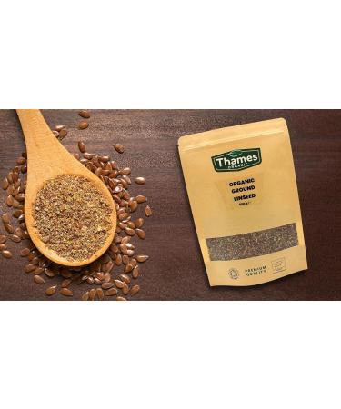 Thames Organic Golden 500g Ground Linseed | Flaxseed - Certified Organic Non-GMO Vegan - Resealable Bag - Buy Online on GoSupps.com