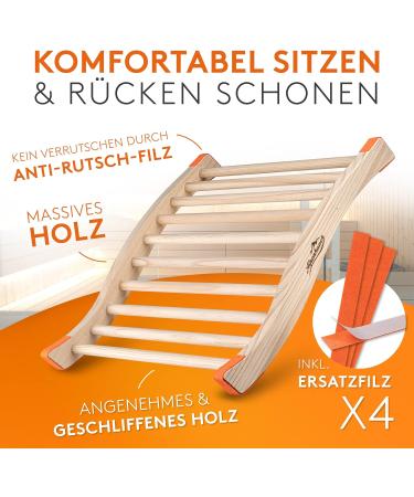 Alpine Breath Sauna Backrest - Ergonomic 100% Natural Wood S-Shape | Premium Sauna Accessories for Infrared Cabins - Buy Online on GoSupps.com