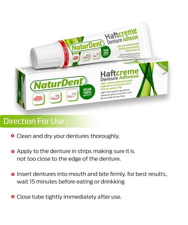 Natural Strong Waterproof Denture Adhesive | Long Lasting Hold | Zinc and Paraben Free | Confidence to Eat and Smile | Ideal Gift for Denture Wearers - Buy Online on GoSupps.com