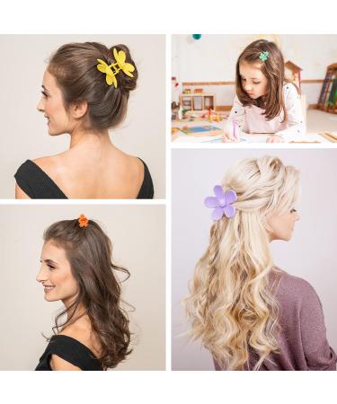 EAONE 12 Packs Hair Claw Clips: 6 Large Flower Clips + 6 Small Matte Colors - No Slip Hair Accessories for Women and Girls - Buy Online on GoSupps.com