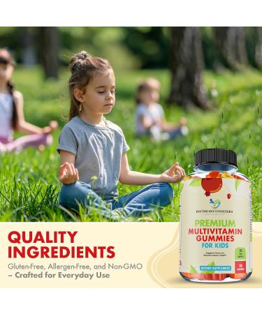 Premium Multivitamin Gummies for Toddlers & Kids - Chewable Essential Daily Vitamins A C D3 E B6 B12 Biotin - No High-Fructose-Corn-Syrup or Artificial Sweeteners - 60 Gummies 30-Day Supply Natural Fruit 1 Count (Pac  - Buy Online on GoSupps.com