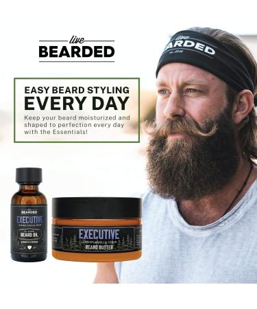 Live Bearded Grooming Kit: All-Natural Beard Oil & Butter | Made in USA | Beard Growth Support with Shea Butter Argan Oil & More - Buy Online on GoSupps.com