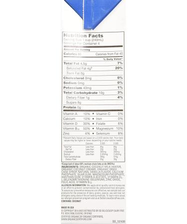 So Delicious Dairy-Free Organic Coconutmilk Beverage Vanilla 32 oz (Pack of 6) | Plant-Based Vegan Alternative for Smoothies, Protein Shakes, or Cereal - Buy Online on GoSupps.com