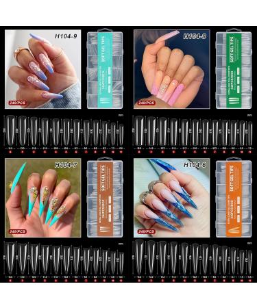 JSGHGDF 1 Box Full Cover Tips Clear Gel False s Press On s for Extension Manicure Salon trapeoidal nails - Buy Online on GoSupps.com