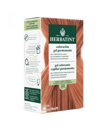 Herbatint Herbatint 8R Light Copper Blonde Gel Hair Color 170 ml No Ammonia Optimal Coverage of Grey Hair with 8 Organic Extracts Ideal for Sensitive Skin