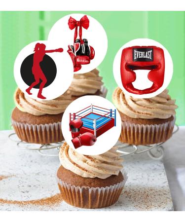 24 x Pre-Cut Boxing 1 Edible Stand up Wafer Paper Cupcake Toppers Cake Decorations Birthday Party Sport Martial Art - Buy Online on GoSupps.com