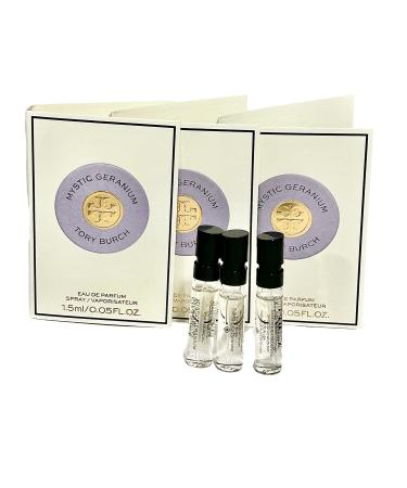 Tory Burch Mystic Geranium Eau De Parfume Sample Spray Women Perfume 1.5 ml / 0.05 oz (set of 3)