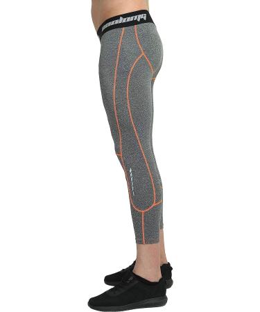 COOLOMG Youth Basketball Leggings Boys Men Compression Capri Tights - Gray XX-Small - Buy Online on GoSupps.com