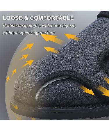 Winter Men's Extra Wide Diabetic Shoes with Arch Support - Orthopedic Slip-on Sneakers for Swollen Feet with Adjustable Closure | Size 7 - Buy Online on GoSupps.com