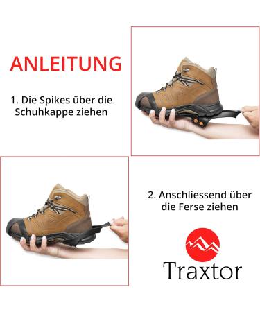 Traxtor Anti-Slip Winter Shoes with Crampons - Ice & Snow Footwear with 15 Replacement Spikes (EU Size 36-40) - Shop Internationally! - Buy Online on GoSupps.com