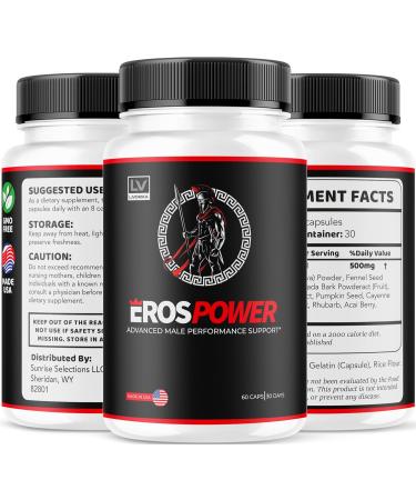 Eros Power Supplement - Eros Power Supplement for Men Eros Power Eros Powder Supplement ErosPower Advanced Formula Eros Power Capsules for Men Eros Power Pills 60 Capsules for 1 Month - Buy Online on GoSupps.com