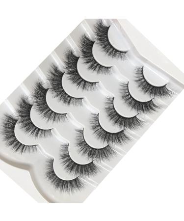 Pooplunch Wispy Cat Eye Faux Mink Lashes 7 Pairs - 8D Fluffy Volume | Natural Look False Eyelashes Multipack - Buy Online on GoSupps.com