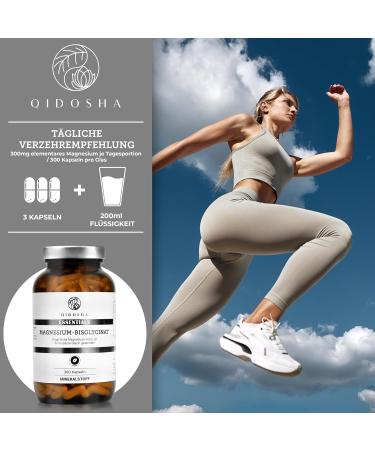 Qidosha Magnesium Bisglycinate Capsules - 300 Organic Magnesium Gummies (1500 mg) for Optimal Health | Pharmacy Glass Packaging - Buy Online on GoSupps.com