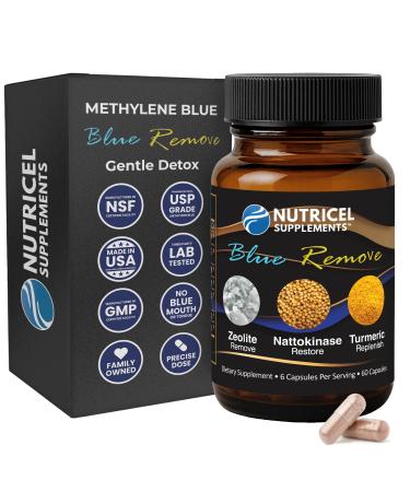 Nutricel Methylene Blue Capsules with Micronized Zeolite Nattokinase (Non-GMO) Turmeric Bromelain and NAC - Trusted Made in America Brand - 18mg (USP Reference Compliant) Third Party Tested (60ct)
