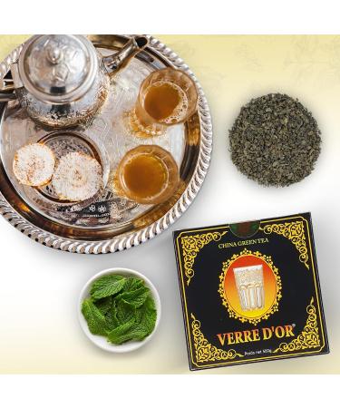Green Tea from China Golden Glass 500g Gunpowder - Whole Leaves Hand-Harvested 100% Natural Authentic and Vegan No Additives or Preservatives - Buy Online on GoSupps.com