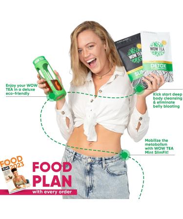  WOW TEA WOW TEA: Happy Belly Box Mint Detox Tea and SlimFit Tea with Green Infuser - Buy Online on GoSupps.com