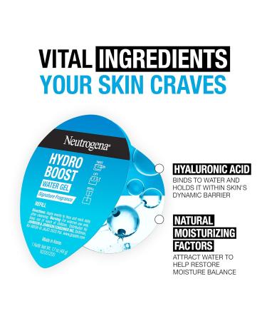 Neutrogena Hydro Boost Water Gel Moisturizer - Hydrating Hyaluronic Acid for Glowing Skin 1.7 oz + Refill Pods 0.85 oz (Pack of 2) - International Shipping Available - Buy Online on GoSupps.com